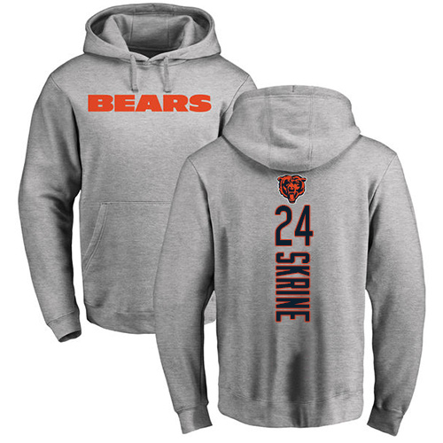 Chicago Bears Men Ash Buster Skrine Backer NFL Football #24 Pullover Hoodie Sweatshirts->youth nfl jersey->Youth Jersey